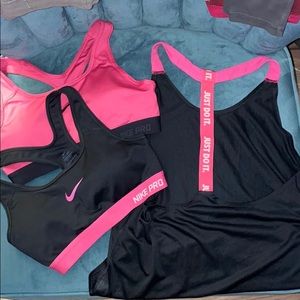 Nike pro set of 2 bras & tank included